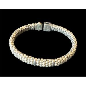 Lagos Silver 10 Station Caviar Bracelet 9MM